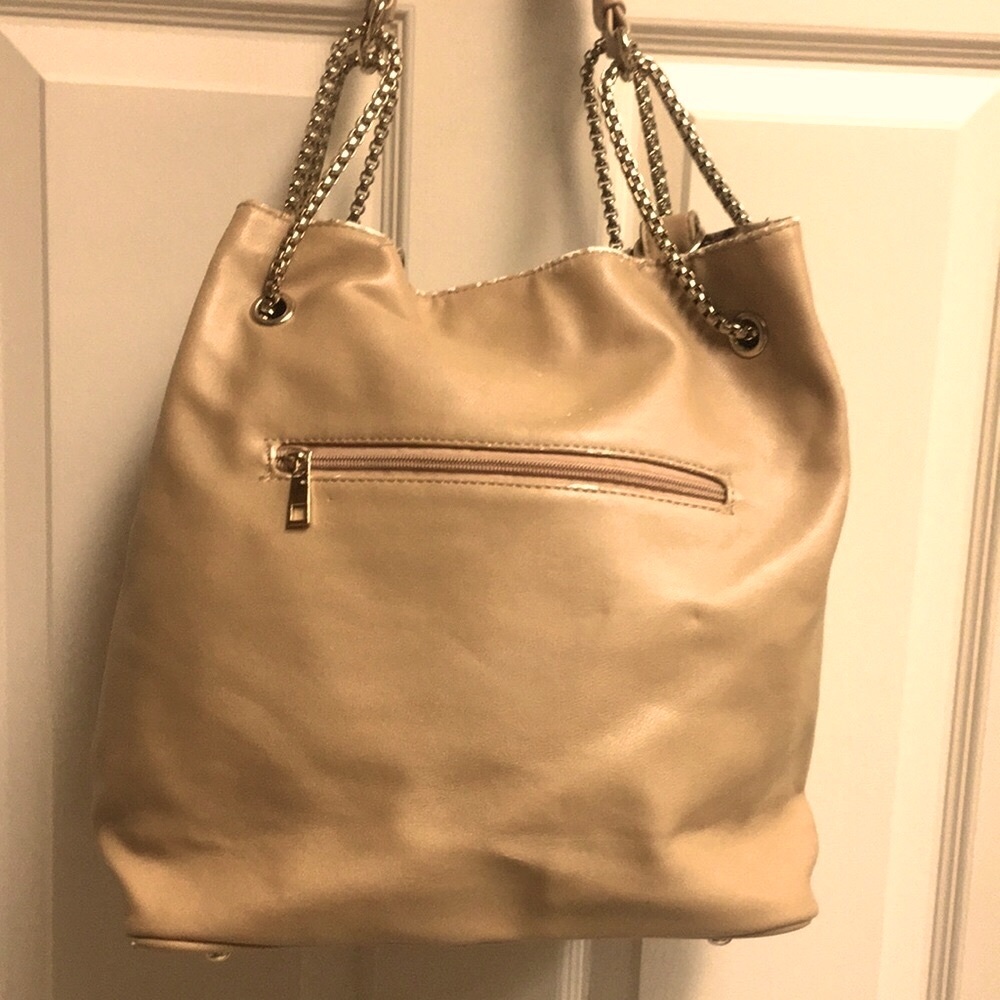 Camel Crystal & Gold Studded Shoulder/Tote Bag - Picture 6 of 14
